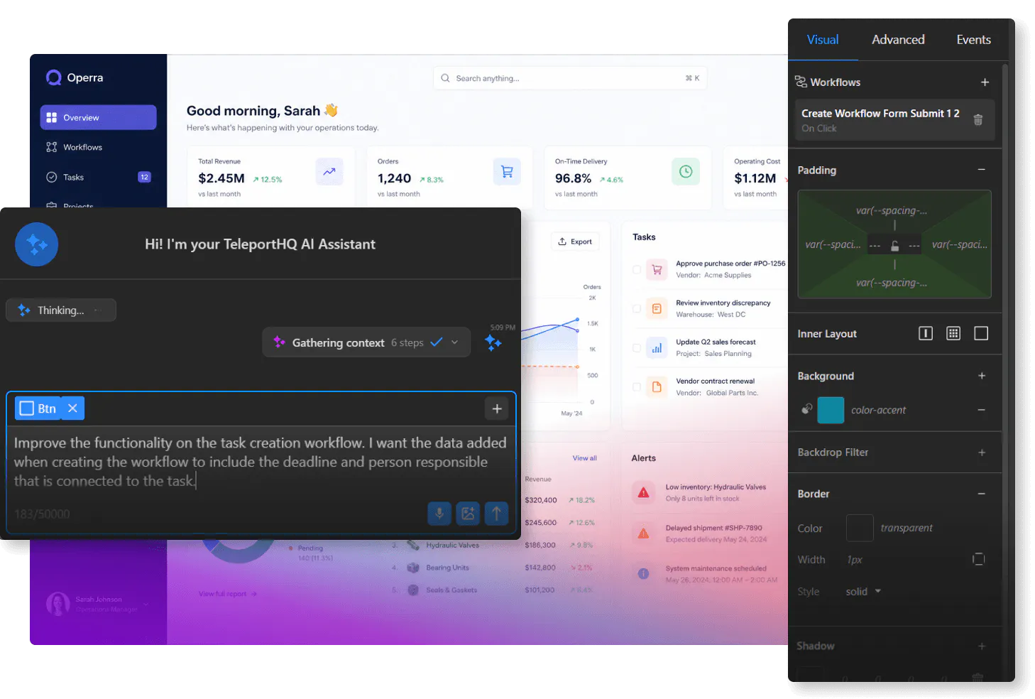 Business operations visual editor and AI Assistant image
